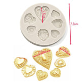 Molde Silicona Corazones Gema Mini